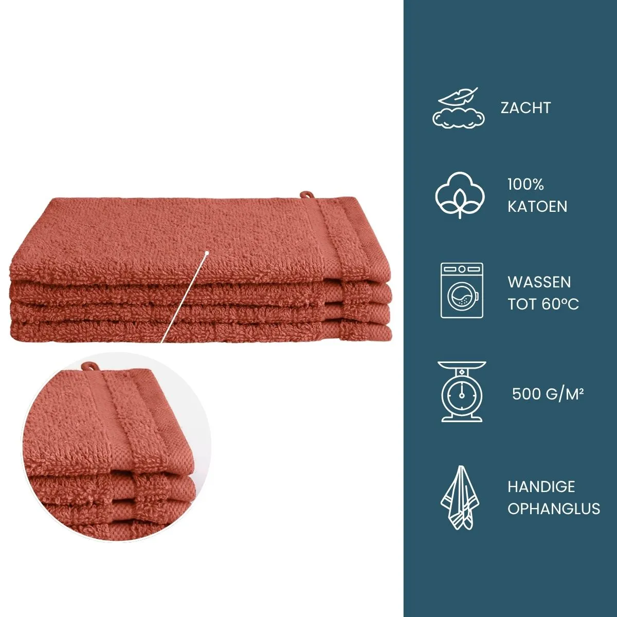 Byrklund Washand 16x21 cm 500gram Terra - 4 stuks