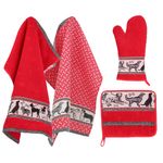 Bunzlau Castle Keukentextiel Set Dogs Rood