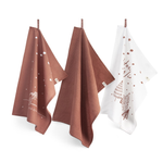 Walra Kerst Theedoeken & Handdoeken - Hello Winter - 3 stuks - Terra
