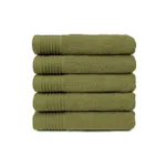 The One Handdoek 50x100 cm 450gram Olive Green (5 stuks)