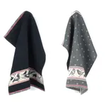 Bunzlau Castle Keuken- en theedoek set Birds Zwart