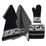 Bunzlau Castle Keukentextiel Set Horse Zwart