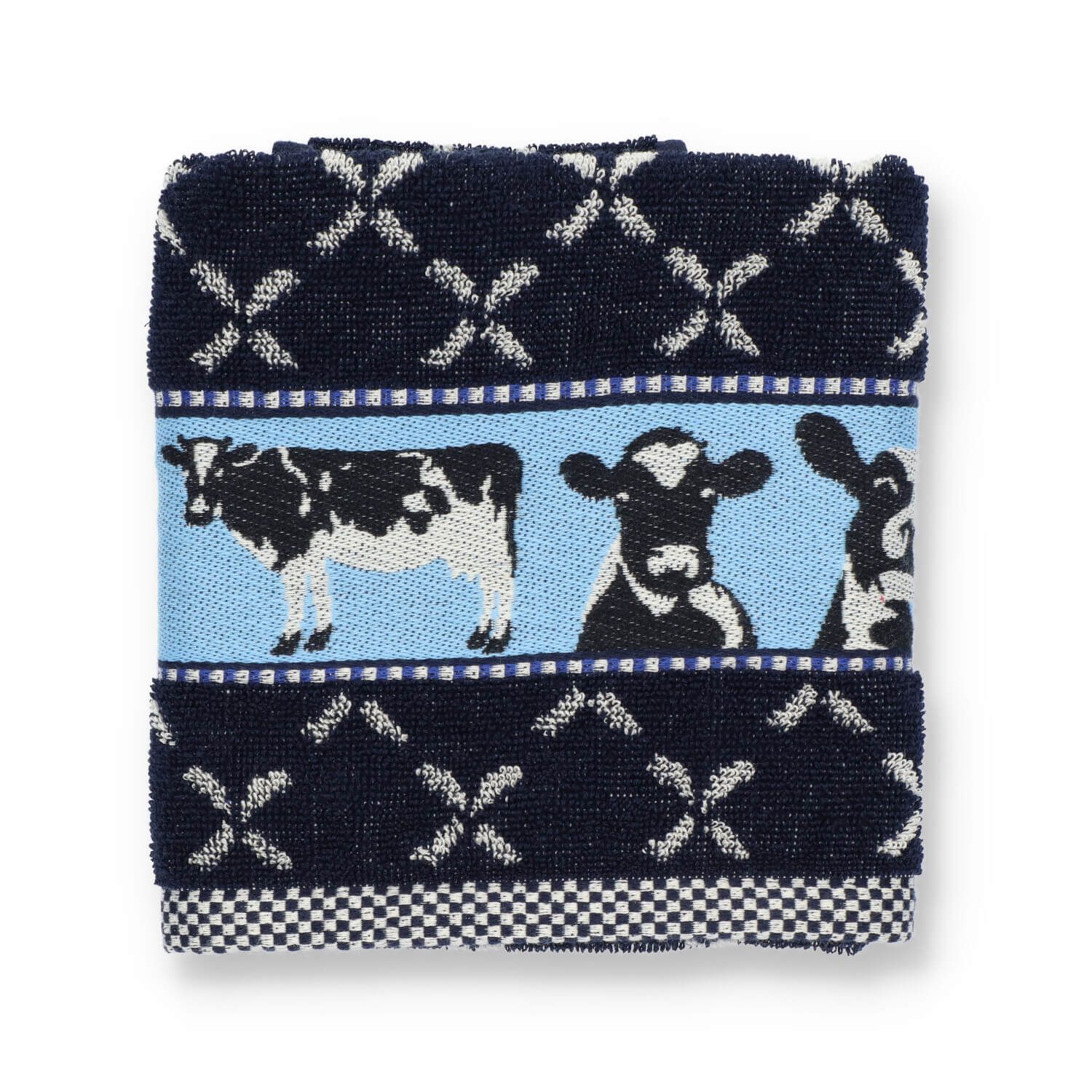 Bunzlau Castle Keukendoek Cows Donkerblauw