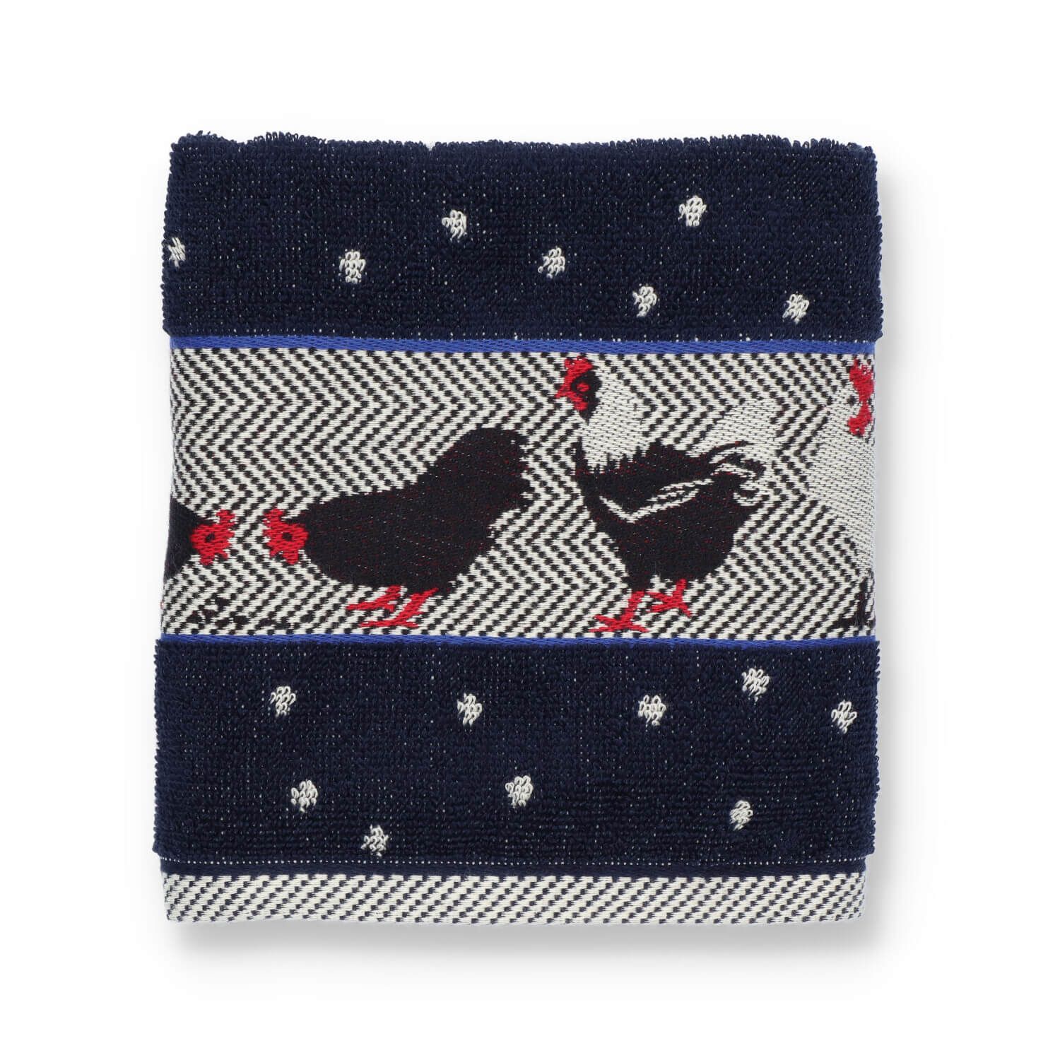 Bunzlau Castle Keuken- en theedoek set Chickens Donkerblauw