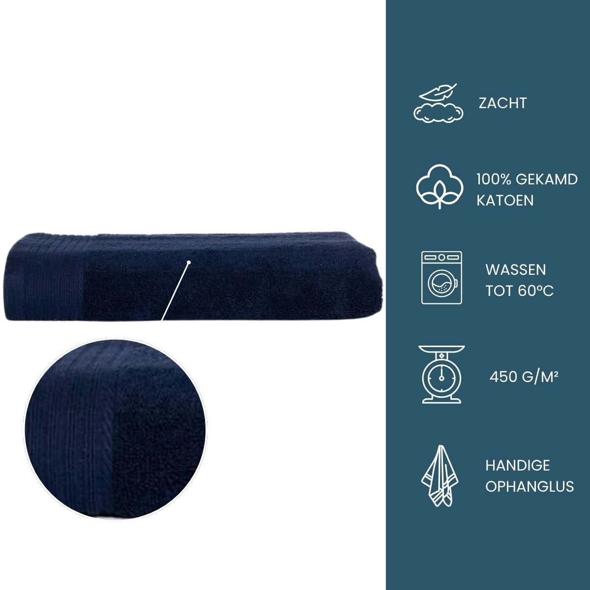 The One Badhanddoek 450 gram 70x140 cm Navy