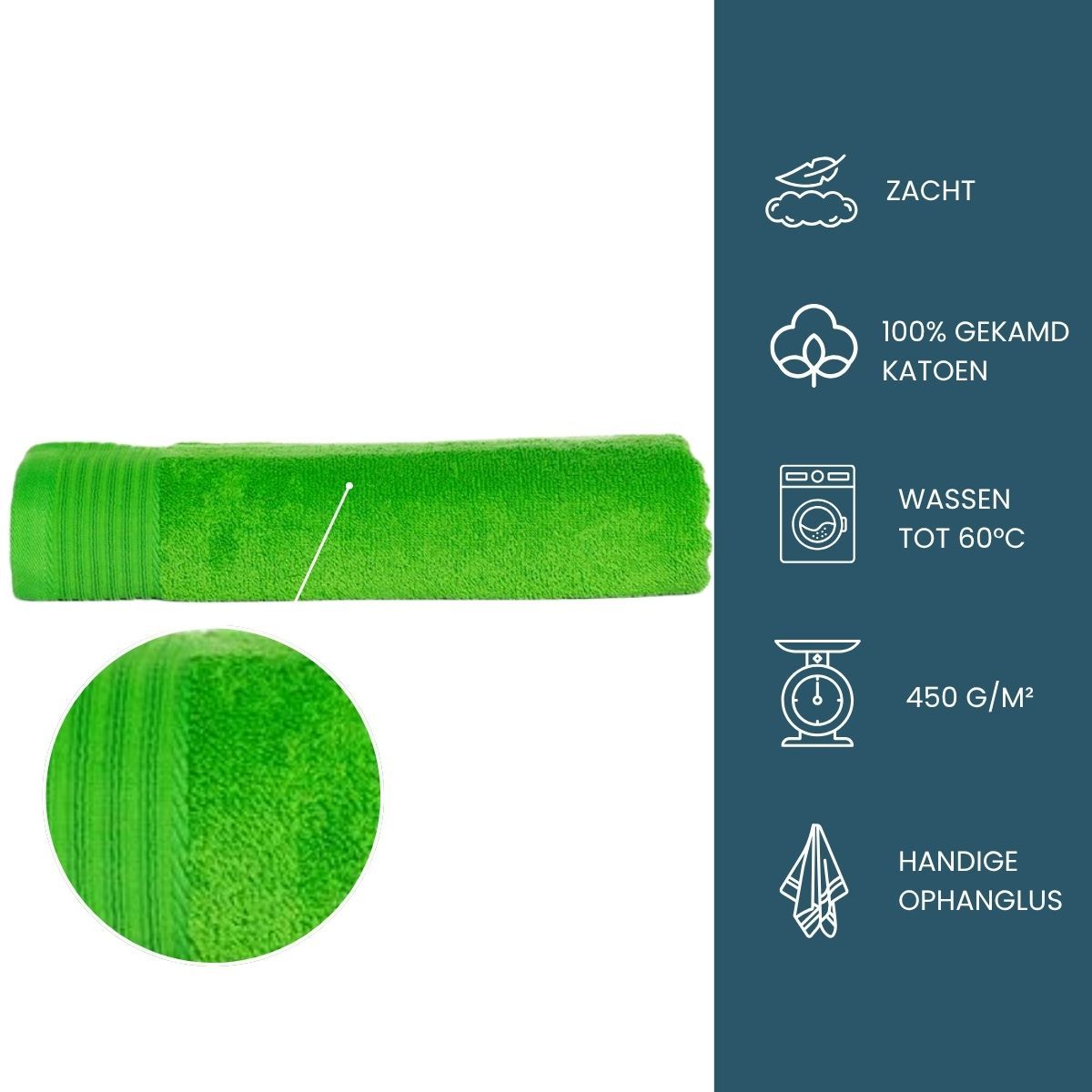 The One Badhanddoek 450 gram 70x140 Lime (5 stuks)