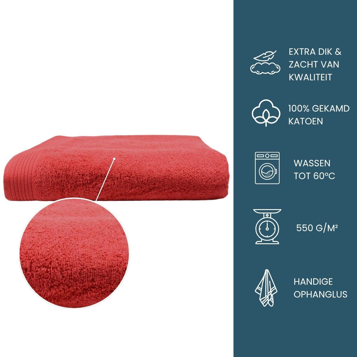The One Badlaken Deluxe 100x180  550 gram Burgundy