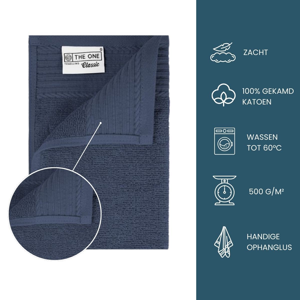 The One Gastendoek 30x50 cm 500 gram Denim Faded