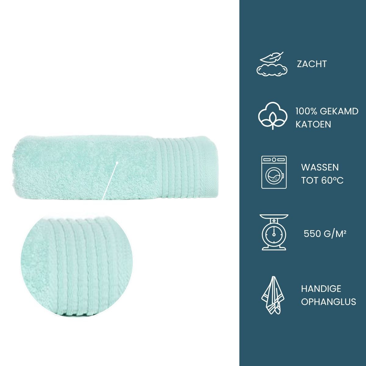 The One Handdoek Deluxe 50x100  550 gr Mint (5 stuks)