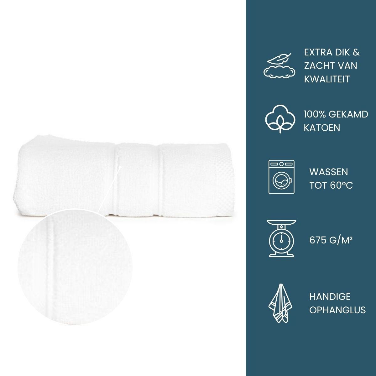 The One Gastendoek Ultra Deluxe 40x60 cm 675 gram Wit