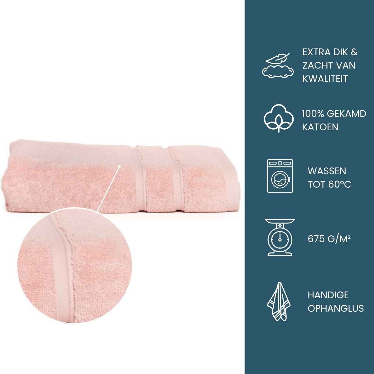 The One Handdoek Ultra Deluxe 70 x 140 cm 675 gr Salmon