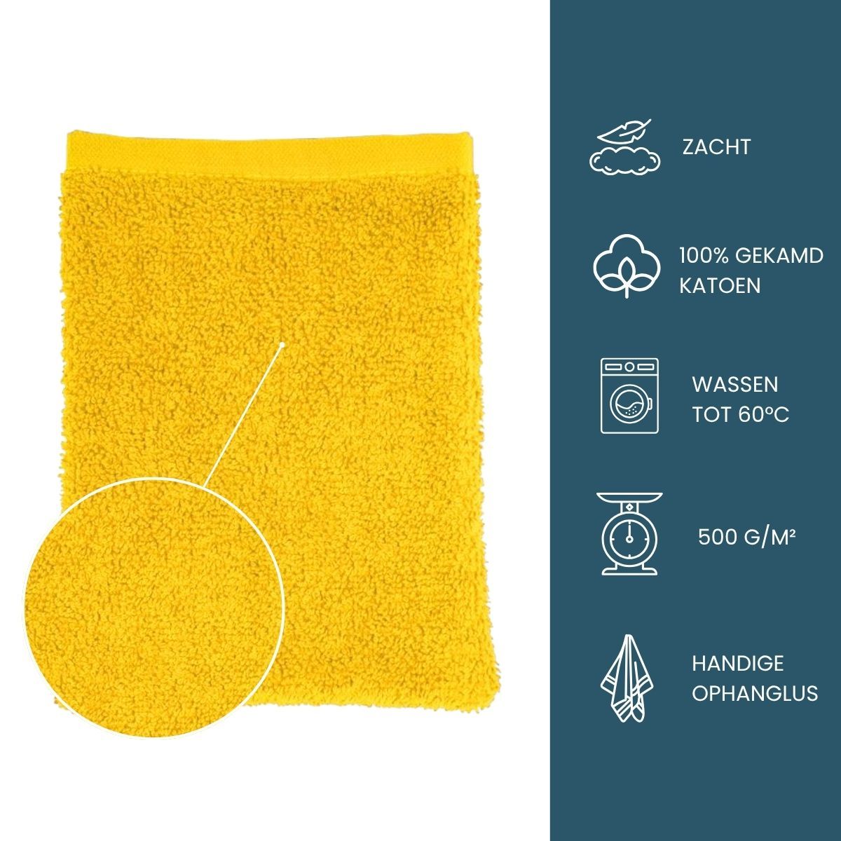 The One Washandje 500 gram 15x21 cm Geel