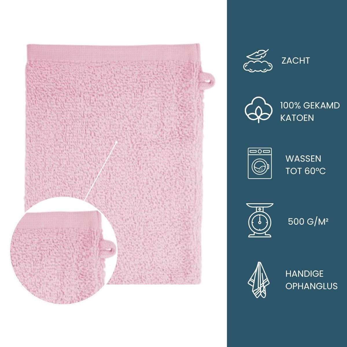 The One Washandjes Licht Roze - 10 stuks