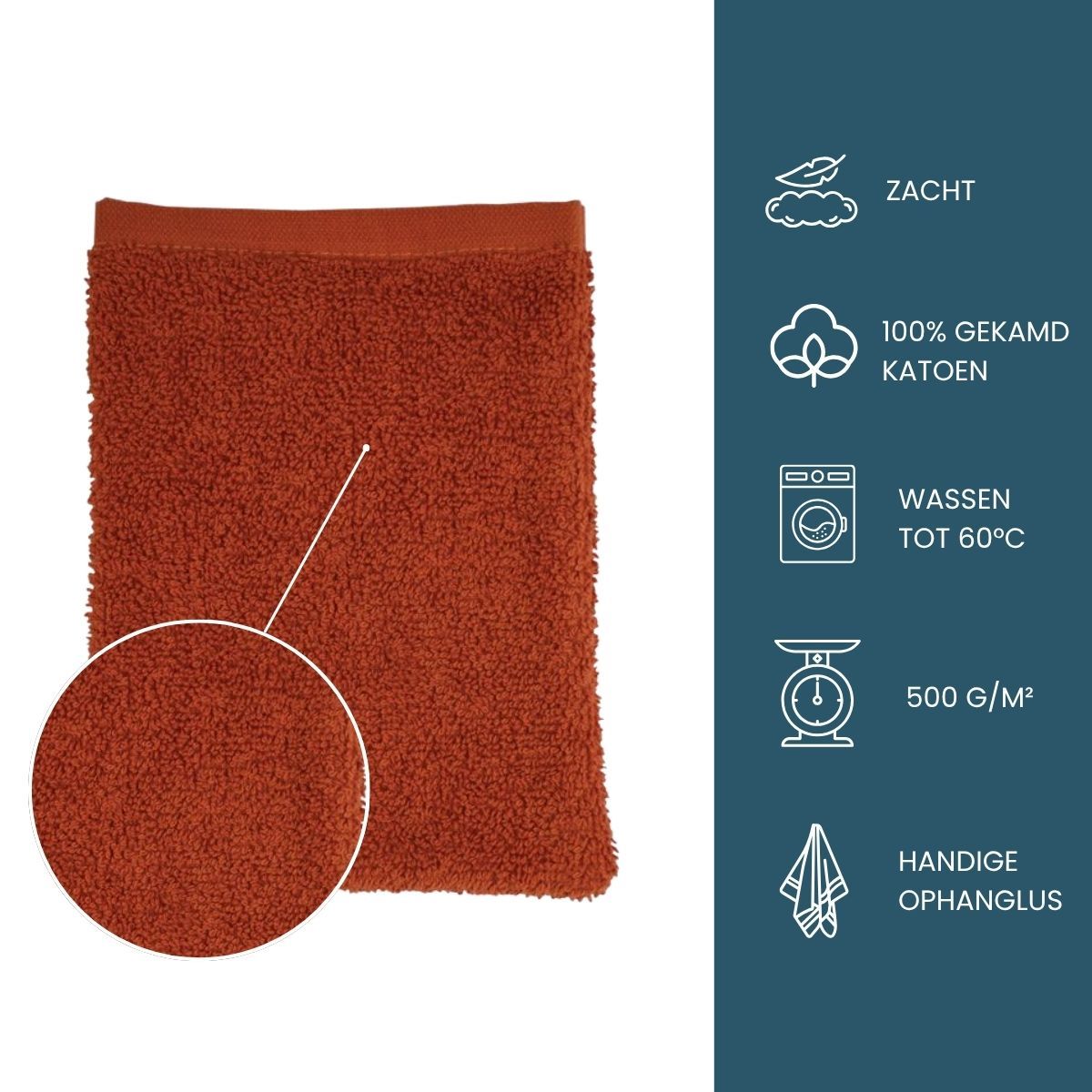 The One Washandje 500 gram 15x21 cm Terra spice