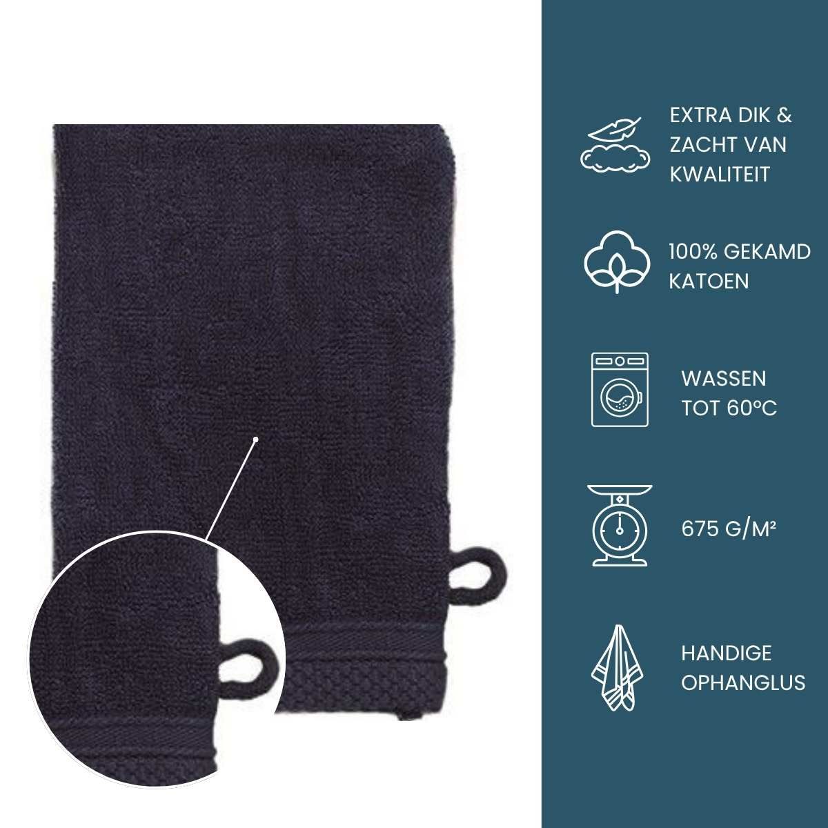 The One Washandje Ultra Deluxe 16 x 21 cm 675 gr Navy Blue