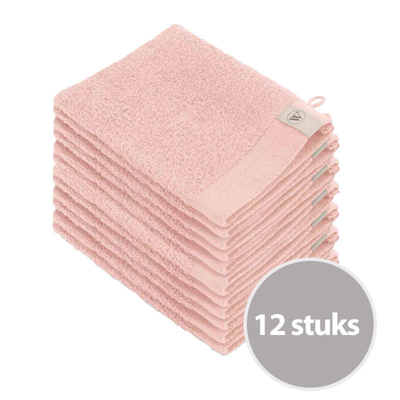 Walra Soft Cotton Washandjes 15 x 21 550gram Roze - 12 stuks