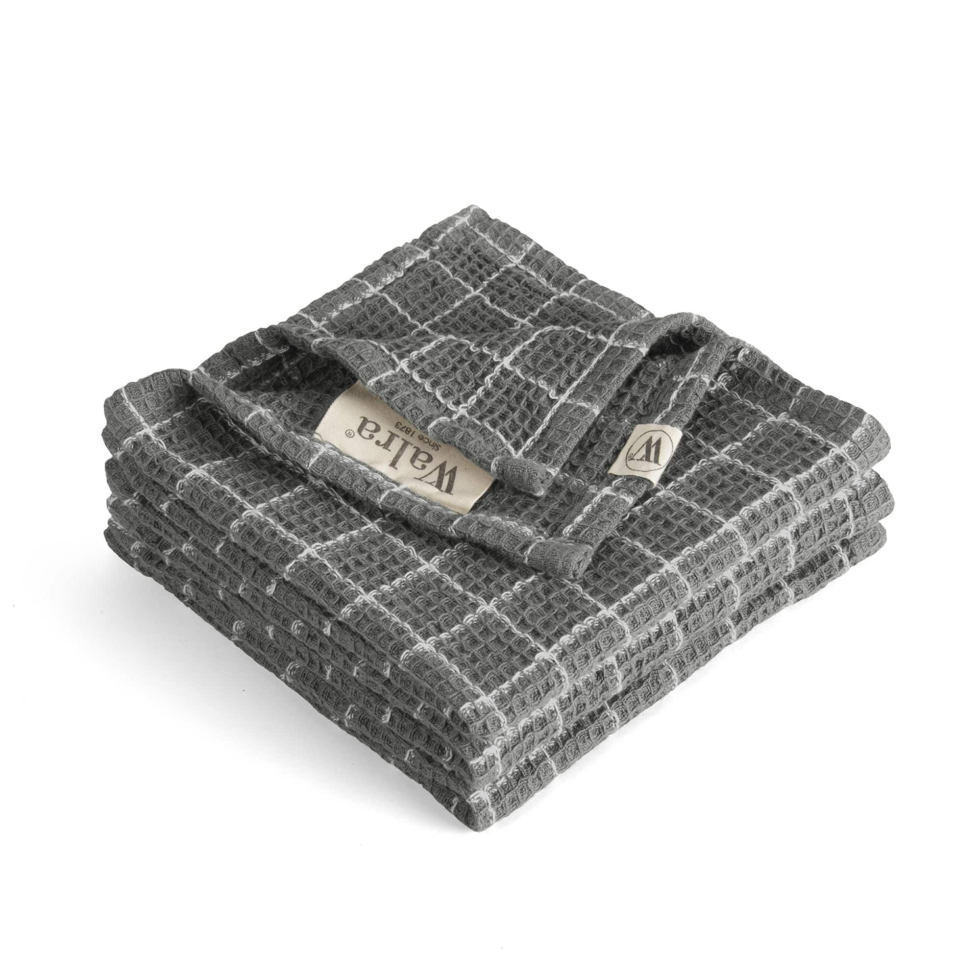 Walra Vaatdoek Dry with Cubes Off Black - 9 stuks