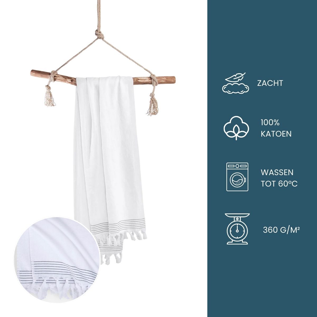 Walra Hamamdoek Soft Cotton 100x180cm Wit