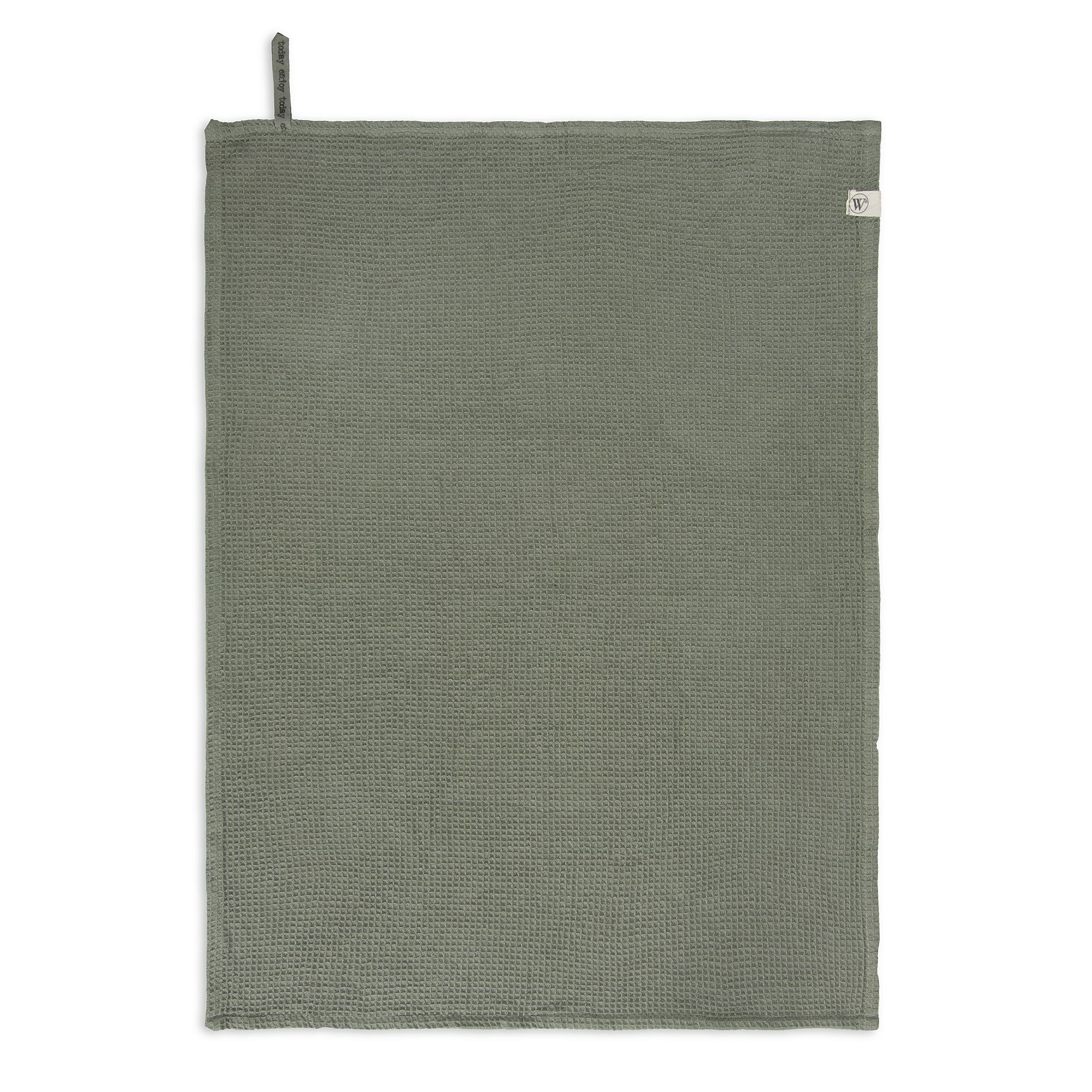 Walra Keuken- en Theedoekenset Dry with Cubes Uni, Stripes & Blocks Legergroen