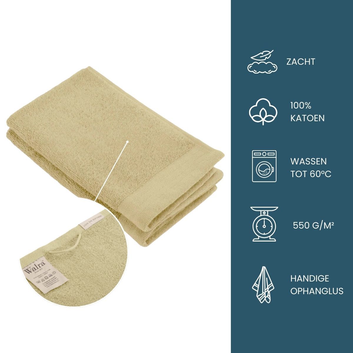 Walra Soft Cotton Gastendoekje 30 x 50 cm 550 gram Maisgeel - 8 stuks