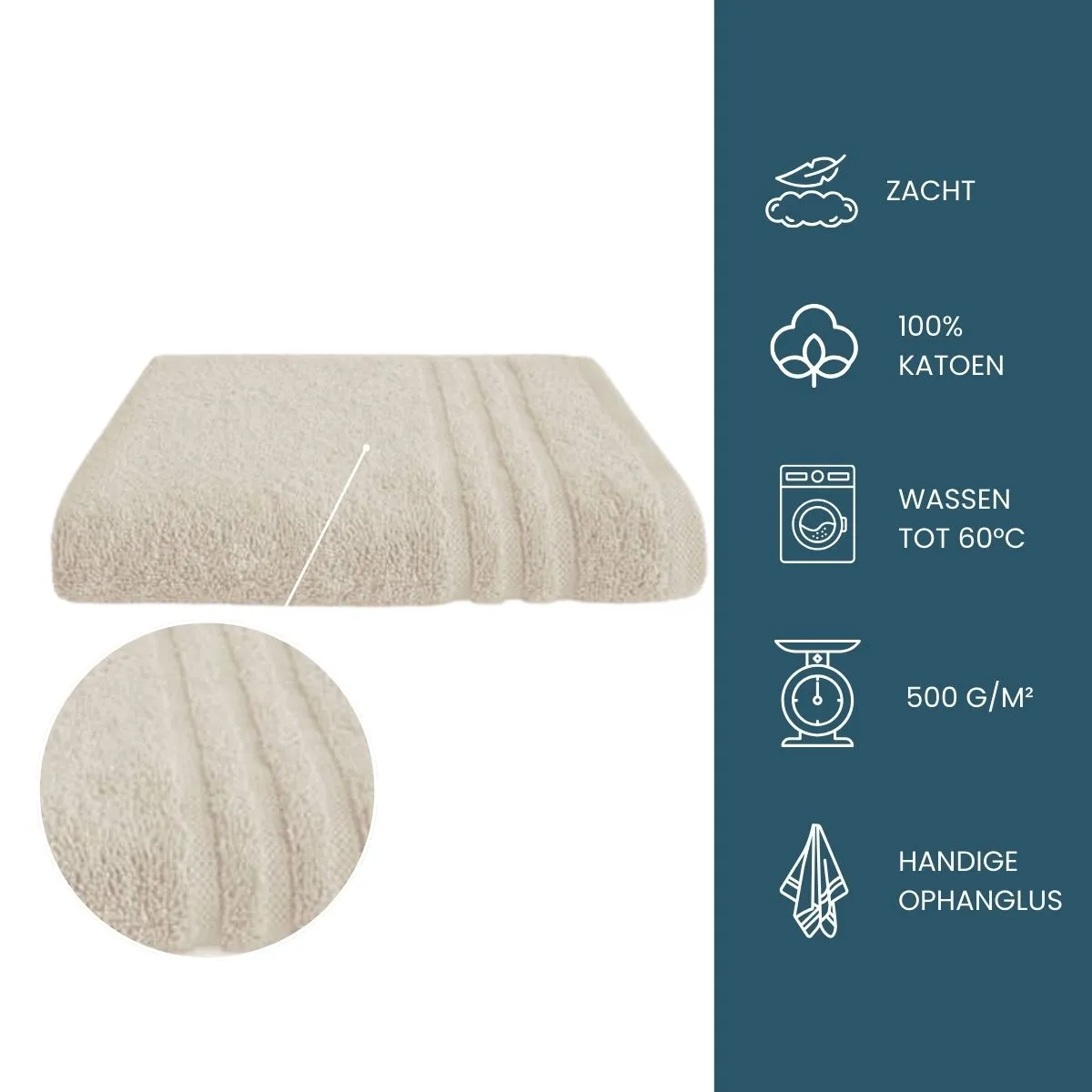Byrklund Handdoek 50x100 cm 500gram Beige - 10 stuks