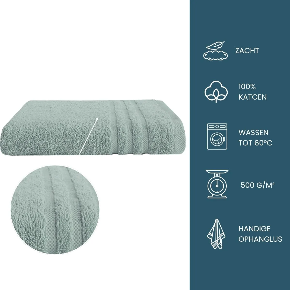 Byrklund Handdoek 50x100 cm 500gram Zeeblauw - 6 stuks