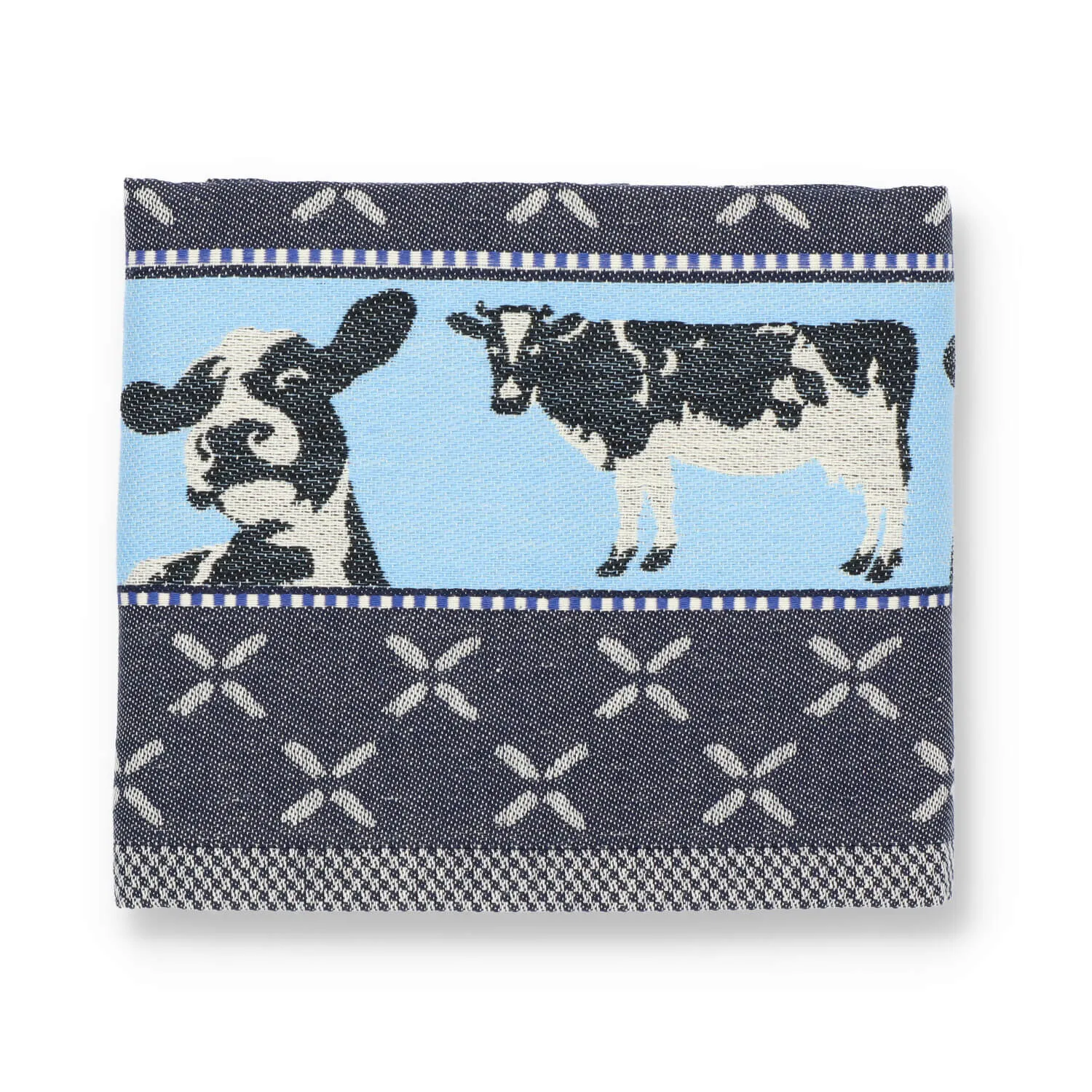 Bunzlau Castle Theedoek Cows Donkerblauw