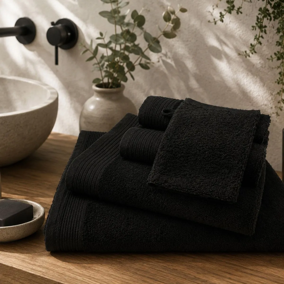 The One Gastendoek 500 gram 30x50 cm Zwart (5 stuks)