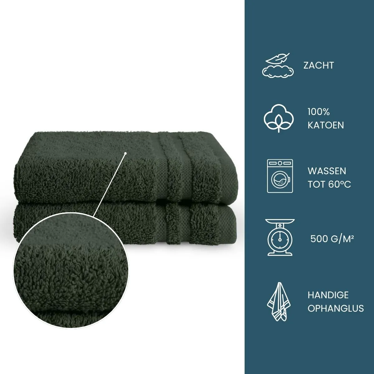 Byrklund Gastendoek Donker Groen 30x50 cm - 2 stuks