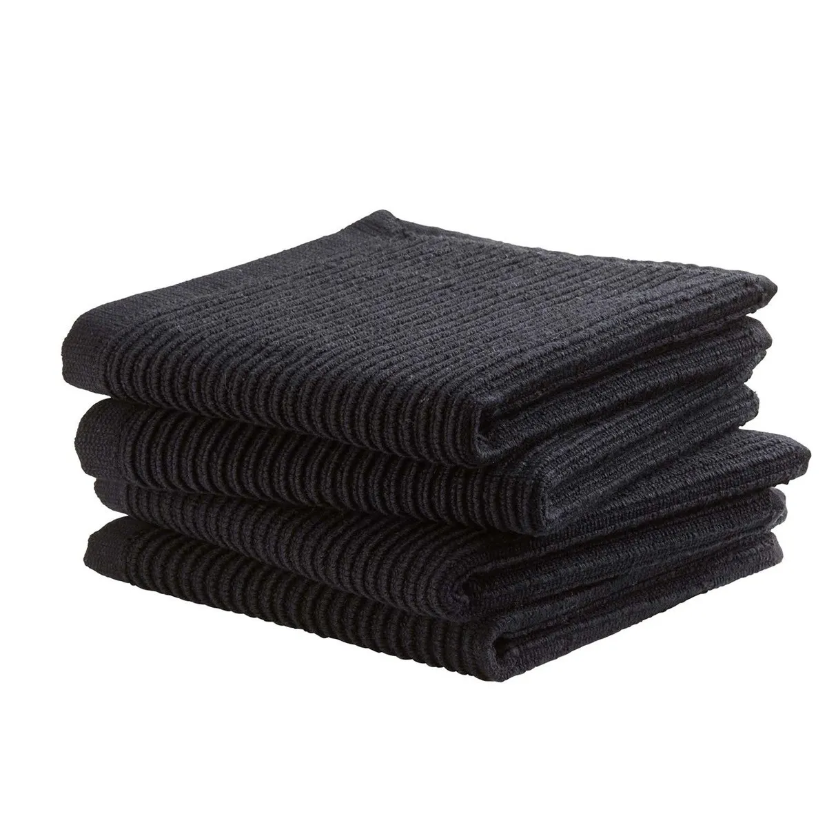 DDDDD Vaatdoek Basic Katoen Zwart - 4 stuks