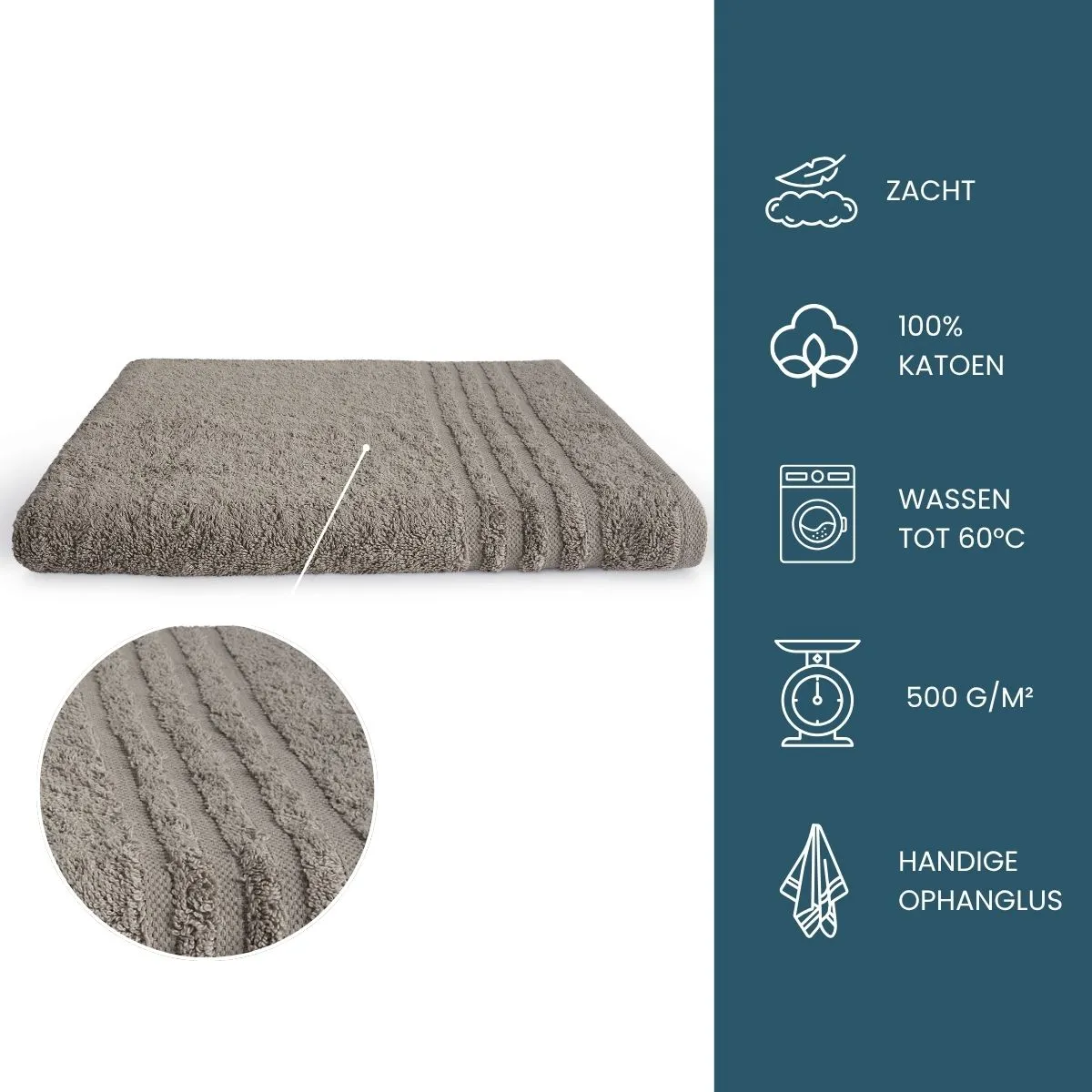 Byrklund Handdoek 70x140 cm 500gram Taupe 