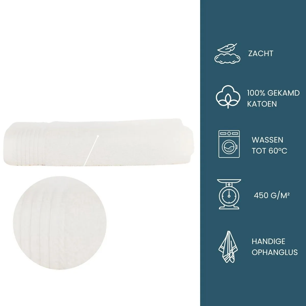 The One Badhanddoek 450 gram 70x140 cm Ivory (5 stuks)
