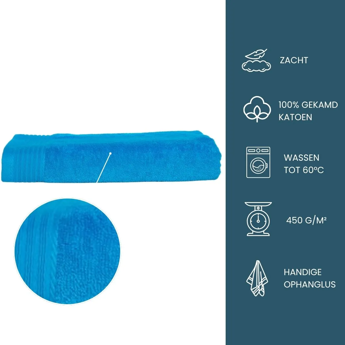 The One Badhanddoek 450 gram 70x140 cm Turquoise (5 stuks)