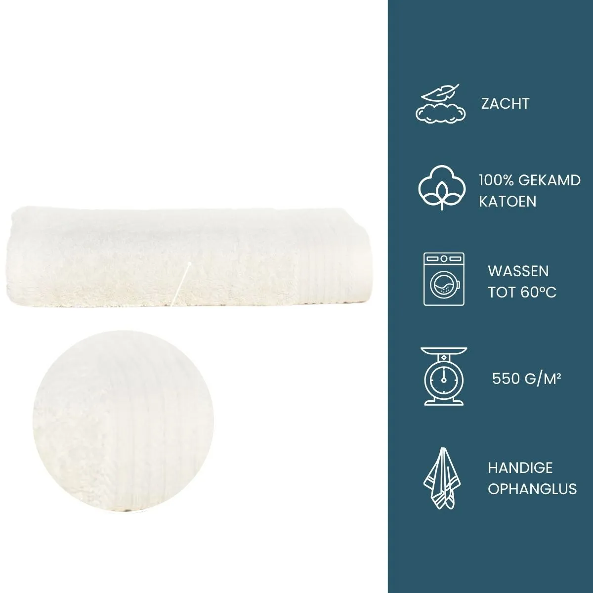 The One Badhanddoek Deluxe 70x140 550 gr Ivory