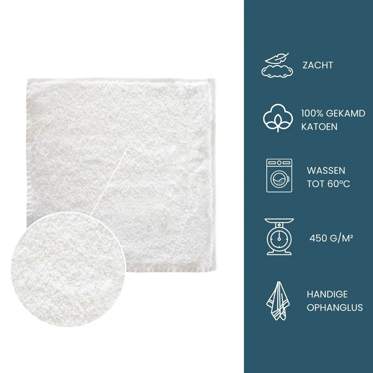 The One Gastendoek 450 gram 30x30 cm Wit (5 stuks)