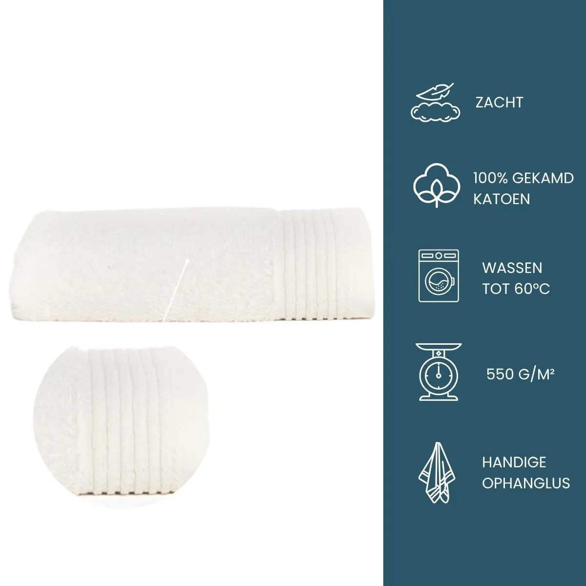 The One Handdoek Deluxe 50x100  550 gr Ivory (5 stuks)