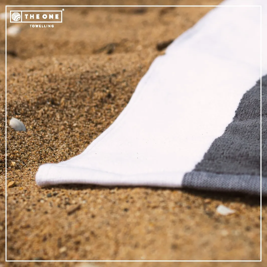 The One Towelling Strandhanddoek 90 x 190 cm Stripe Petrol/mint