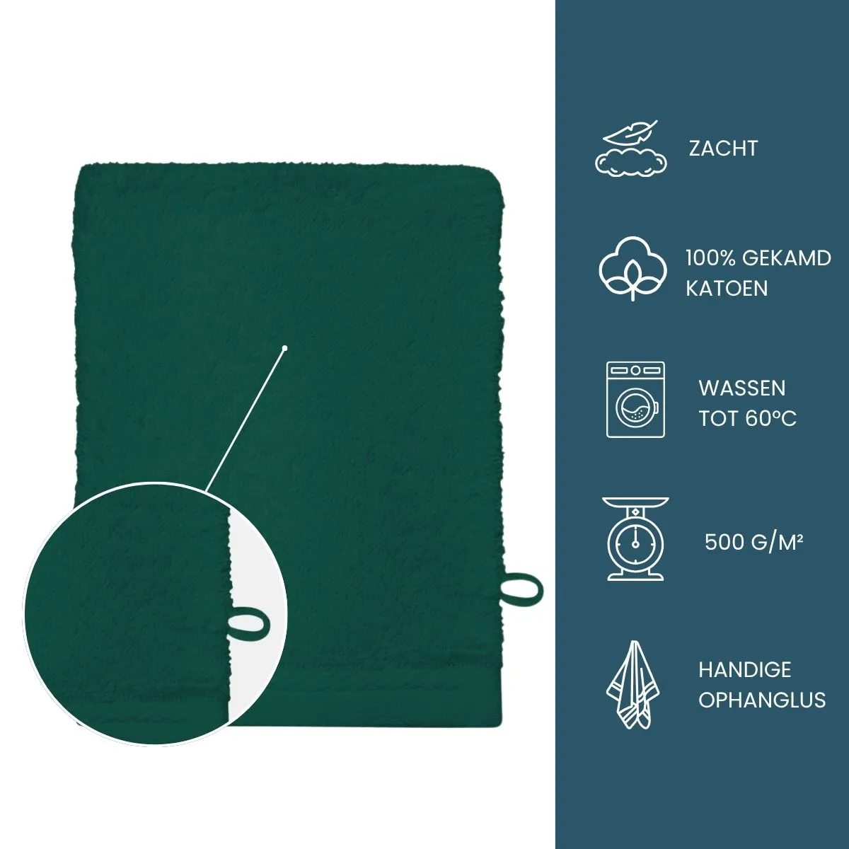 The One Washandje 500 gram 15x21 cm Emerald Green