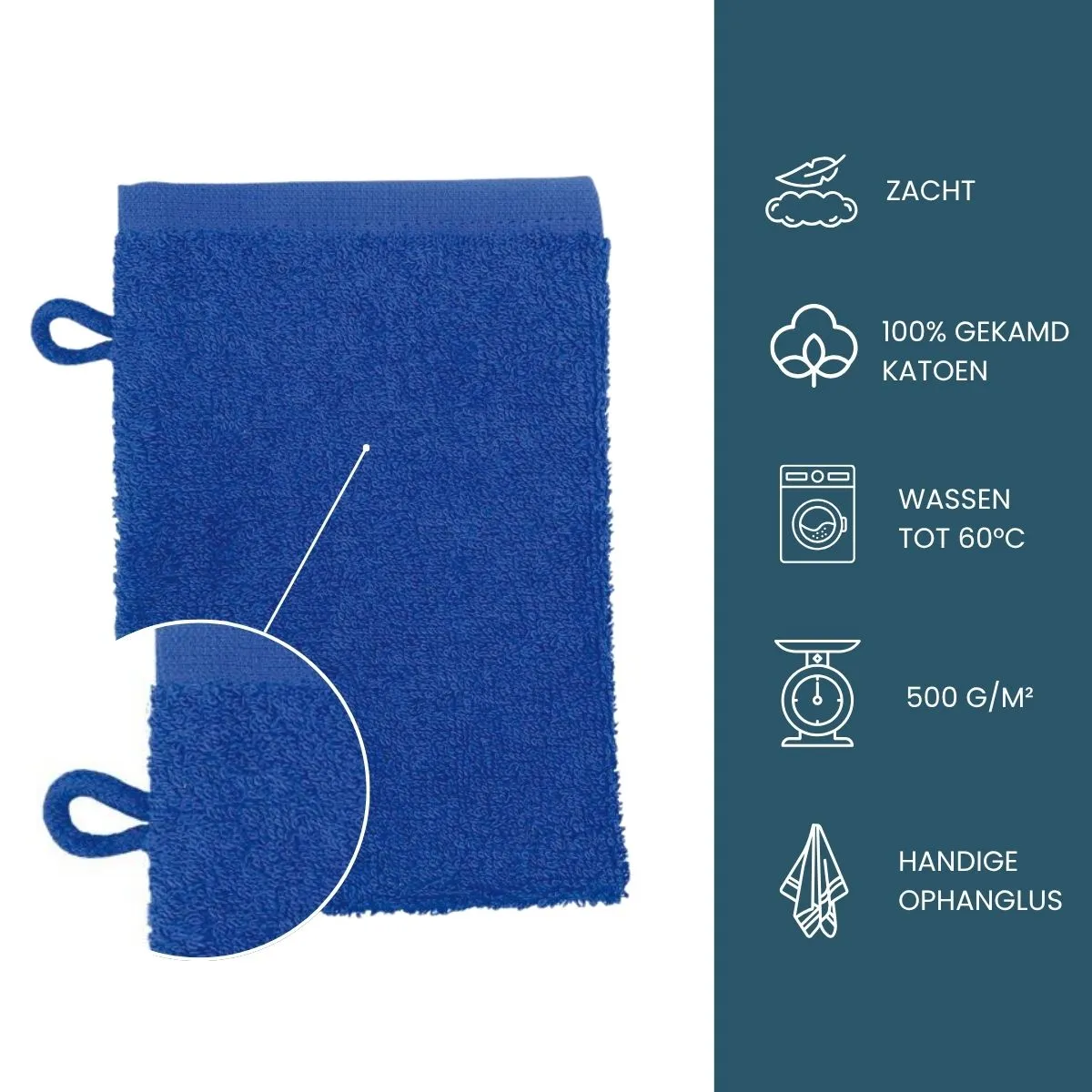 The One Washandje 500 gram 15x21 cm Royal Blauw