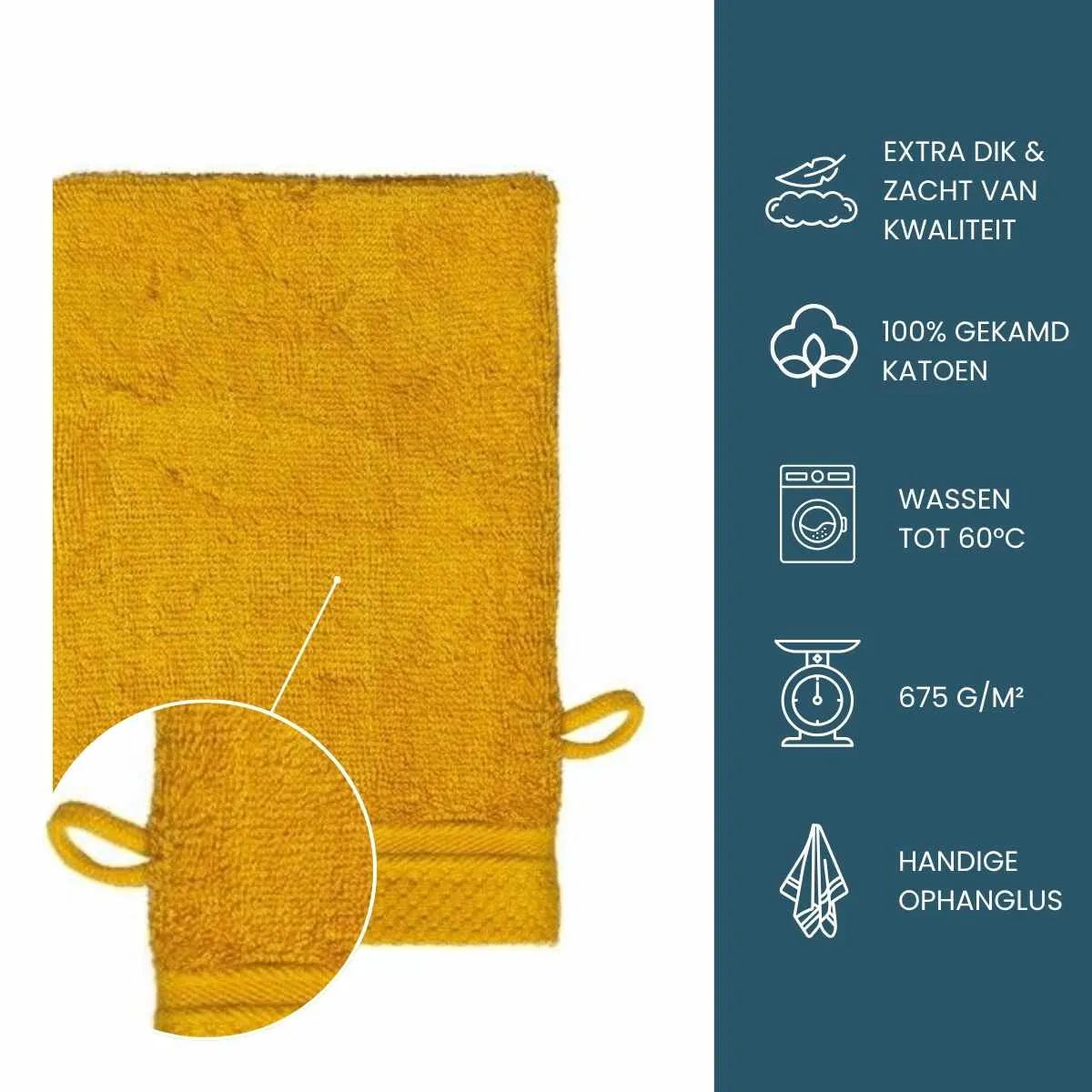 The One Washandje Ultra Deluxe 16 x 21 cm 675 gr Gold Yellow