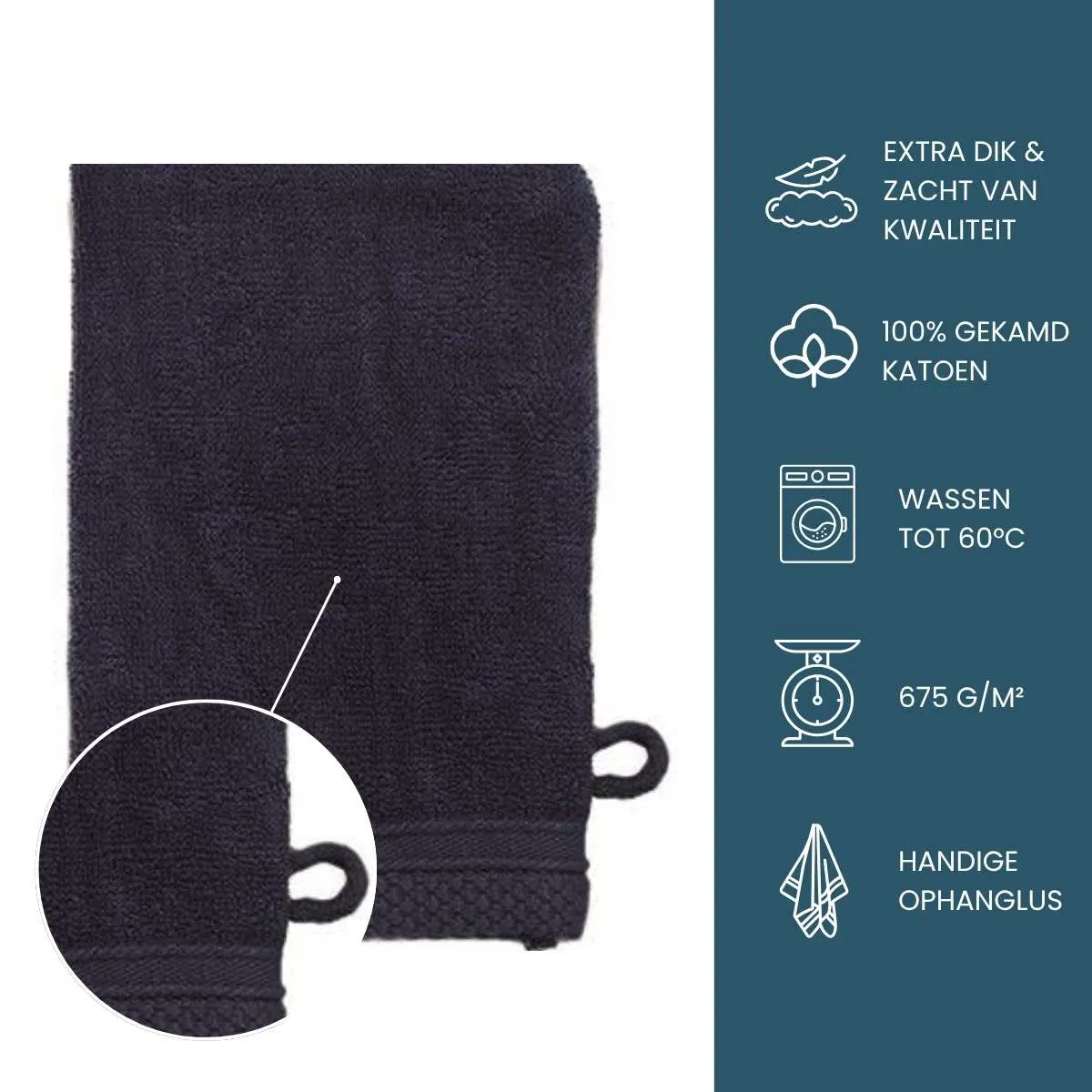The One Washandje Ultra Deluxe 16 x 21 cm 675 gr Navy Blue