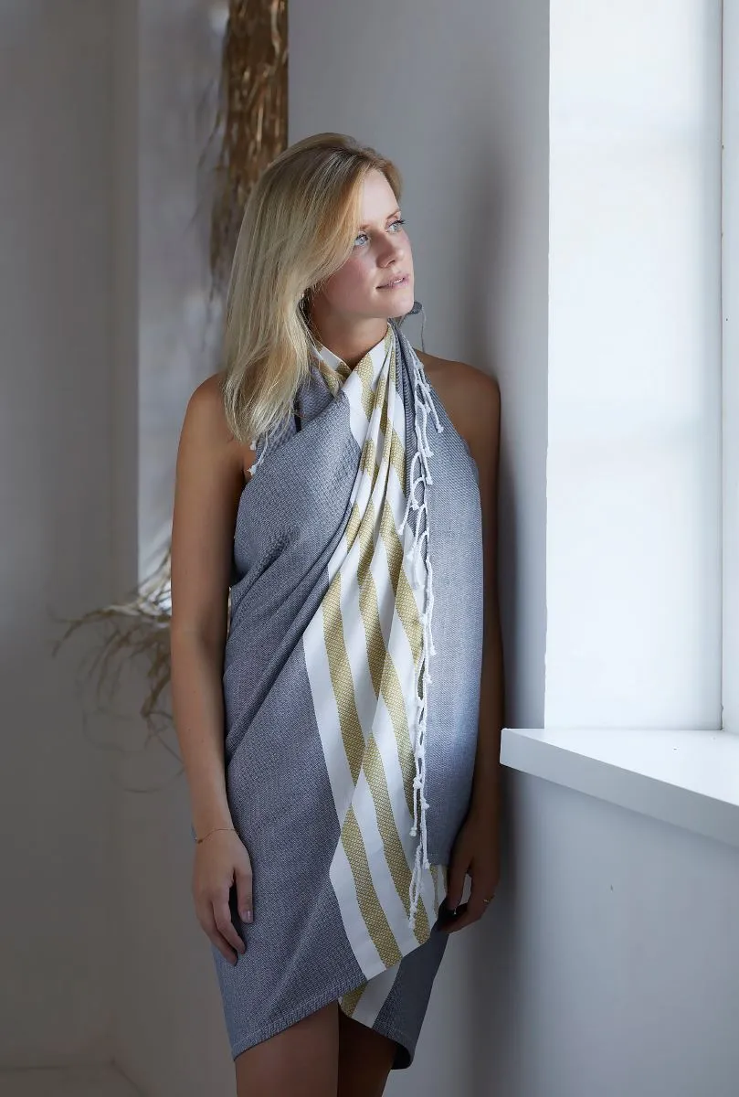 Walra Fouta Sunshade Happiness Jeans Blauw