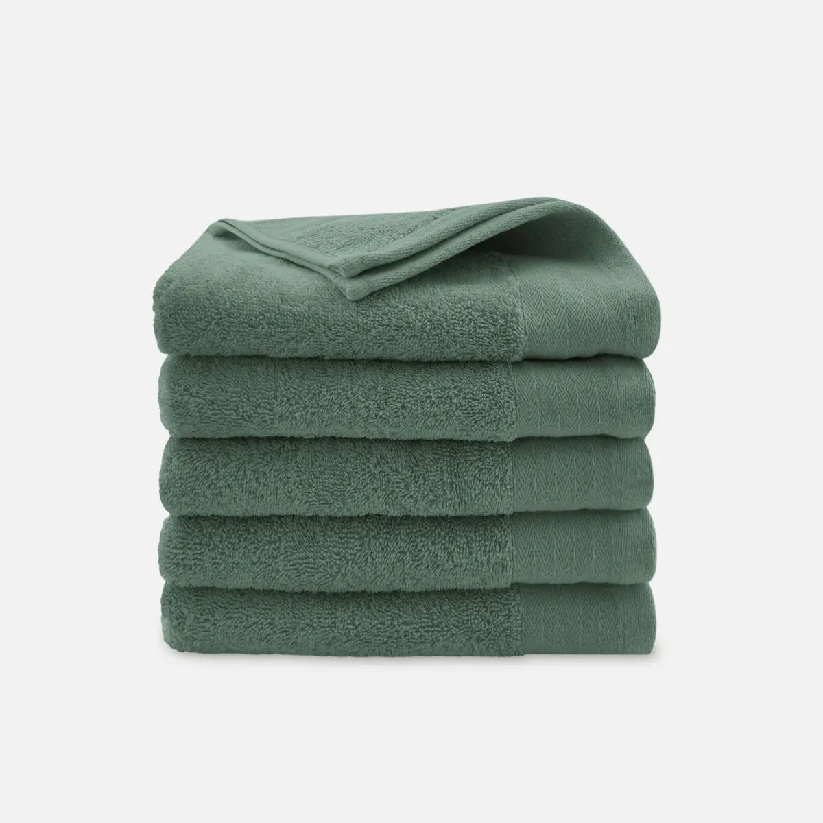 Walra Soft Cotton Handdoeken 60 x 110 cm - 550 gr/m² - Legergroen - 5 stuks