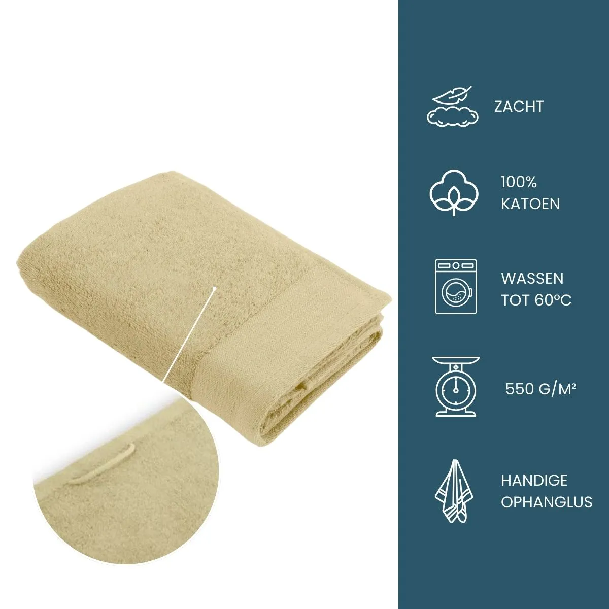 Walra Soft Cotton Handdoek 50 x 100 cm 550 gram Maisgeel