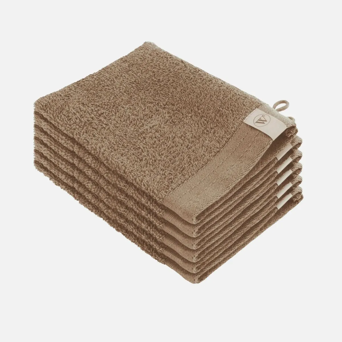Walra Soft Cotton Washandje 16 x 21 cm 550 gram Bruin - 12 stuks
