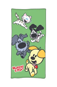 WOEZEL & PIP Strandlaken Spelen Groen, 75x150 cm