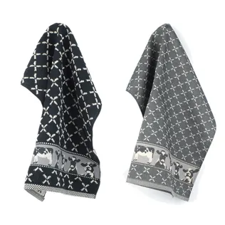 Bunzlau Castle Keuken- en theedoek set Cows Zwart