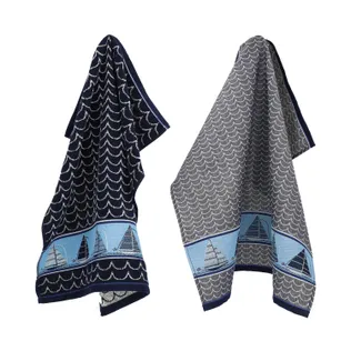 Bunzlau Castle Keuken- en theedoek set Boat Donkerblauw