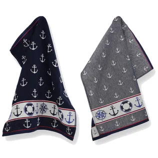 Bunzlau Castle Keuken- en theedoek set Maritime Donkerblauw