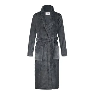 Ten Cate Badjas Dames Dark Grey Stripe